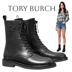 Tory Burch Black Combat Boots